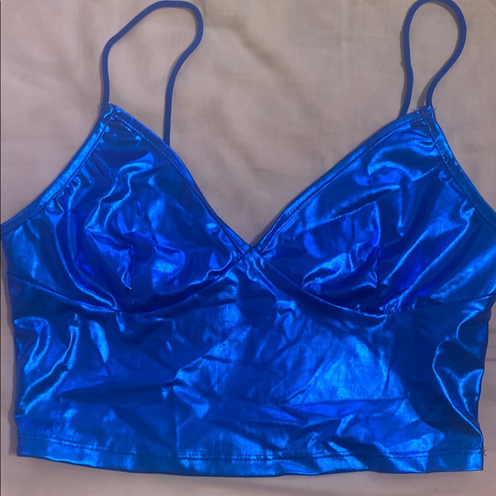 Shiny Blue Cami Top